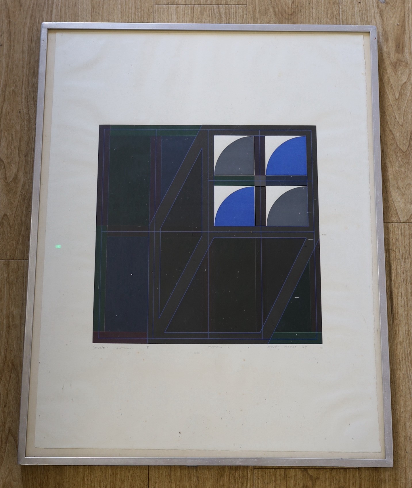 Gordon House (1932-2004), silkscreen print, 'Series 40 cmE', signed and dated '65 and inscribed Proof 6, Kasmin Ltd label verso, 76 x 58cm